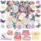 Flower Iron on Patches for Clothing: 90pcs Multicolor Cute Daisy Flower Applique Patches Sew on Backpacks - Butterfly Embroidered Patches for Jeans Jackets Tote Bags Hats